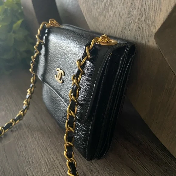 ⚜️🖤 Mini Chanel Wallet on a Chain Adjustable Wallet Crossbody to Belt Bag - Picture 4 of 14